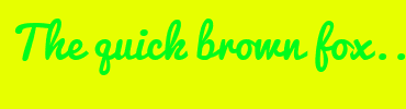 Image with Font Color 00FC1B and Background Color E7FF00